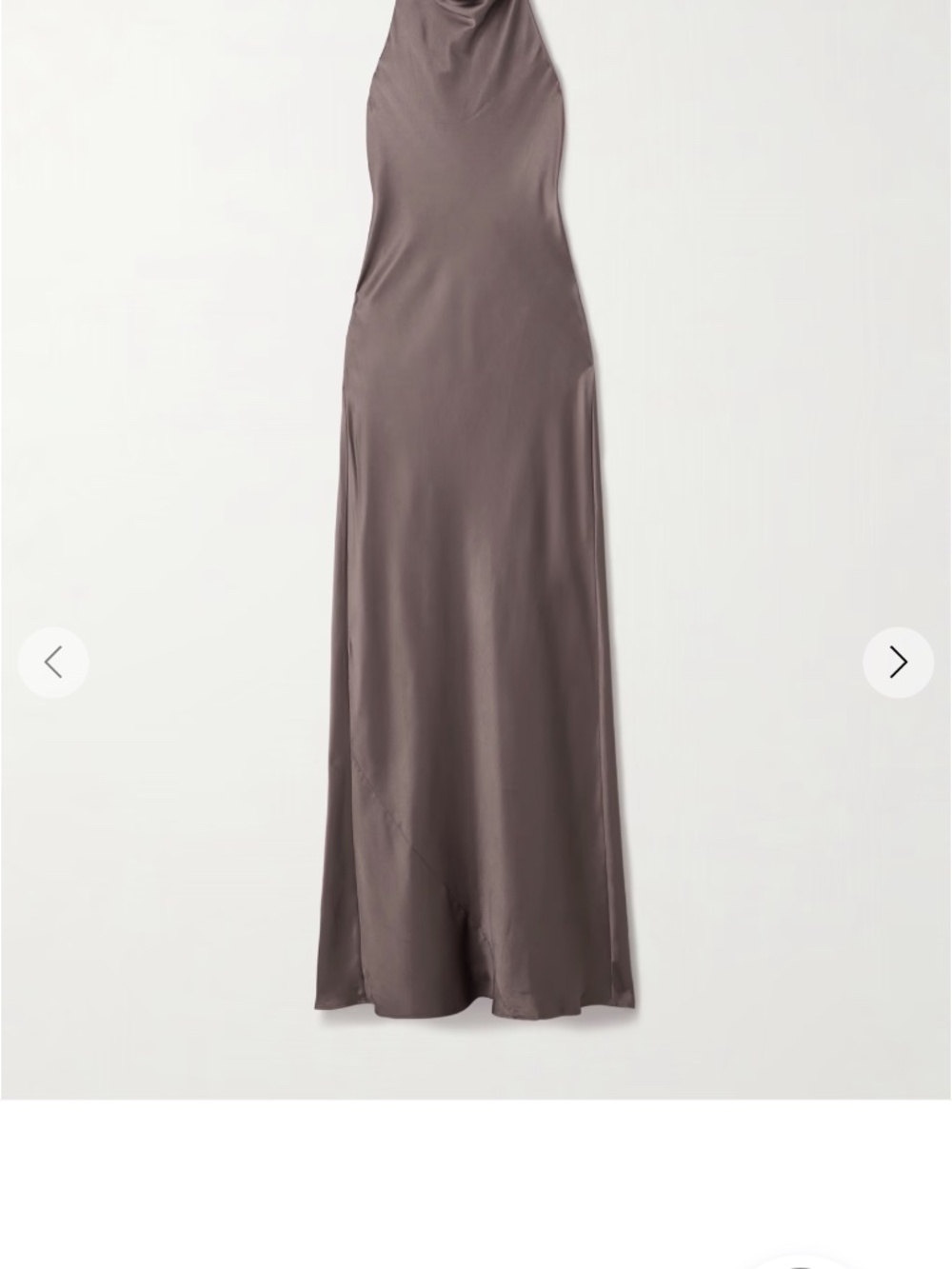 NWT ANINE BING Eliana Silk Charmeuse Halter Midi Dress Brown Size Small - Picture 3 of 8